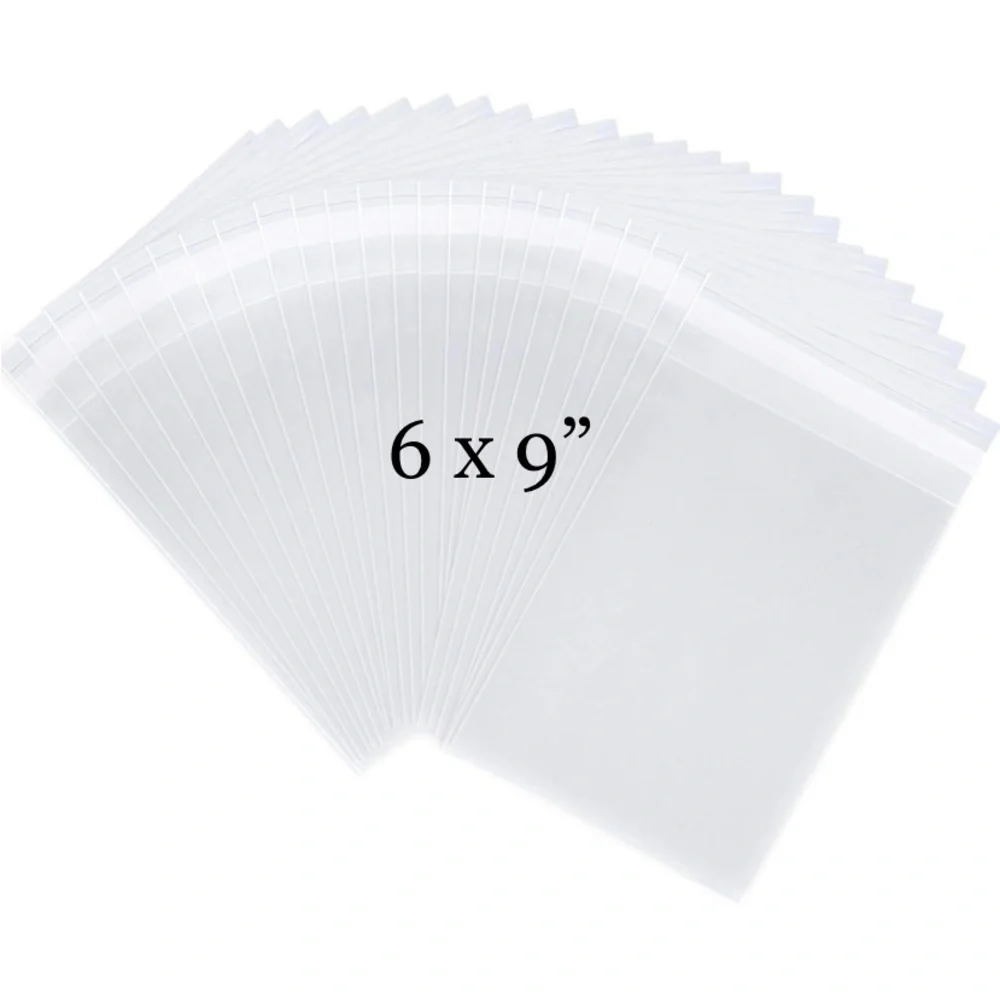 80pcs Bundle includes 20ct 6x9” & 20ct 8x10” Clear Cello Bags w/40ct Stickers 🆕